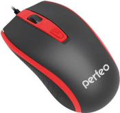 Мышь PERFEO PF-383-OP-B/RD(4928) Profil, USB, 1600dpi, 4 кнопки, чёрно-красная
