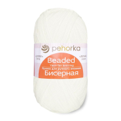 Бисерная (100% объёмный акрил) 100гр. 450м №001 белый