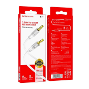 Кабель AUX BOROFONE BL19 Jack3,5 - Jack3,5, M-M, 2-х контактный, 1,0м, белый Кабель AUX BOROFONE BL19 Jack3,5 - Jack3,5, M-M, 2-х контактный, 1,0м, белый