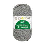 Носочная (50% шерсть + 50% акрил) 100гр. 200м №096 серый меланж Носочная (50% шерсть + 50% акрил) 100гр. 200м №096 серый меланж