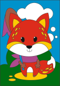 Ркн-086 Картина по номерам Lori для малышей Весёлые картинки 20х28,5 "Красная лисичка"