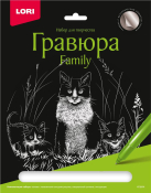 Гр-649 Гравюра Family "Кошки" (серебро)