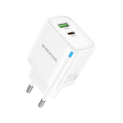 Адаптер BOROFONE BA83A USB + Type-C, PD20W, 3,0A, QC3.0, белый