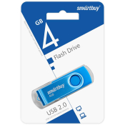Флеш-карта SMARTBUY  4GB Twist, USB 2.0, синий