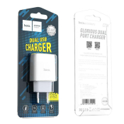 Адаптер HOCO  C73A 2 USB, 2,4A, 10,8W, белый