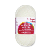 Пушинка (50% Козий пух + 50% шерсть) 50гр. 225м. №0001 белый