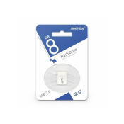 Флеш-карта SMARTBUY  8GB Lara, Mini, USB 2.0, белая