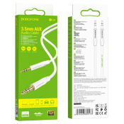 Кабель AUX BOROFONE BL16 Jack3,5 - Jack3,5, M-M, 2-х контактный, 1,0м, белый