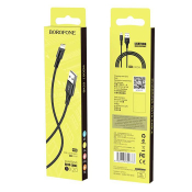 Кабель BOROFONE BX20 Lightning, 1,0м, тканевый, чёрный