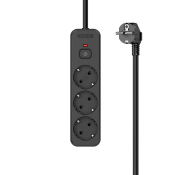 Сетевой фильтр PERFEO Real Home 3 розетки, 16A, 3,0м, чёрный