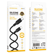 Кабель BOROFONE BX113 Type-C - Type-C, PD60W, 3,0A, 3,0м, силикон, чёрный