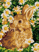 АМ-042 Алмазная мозаика Lori 30х40 "Зайчик в ромашках"