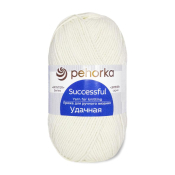 Удачная (50% шерсть + 50% акрил) 100гр. 250м №001 Белый