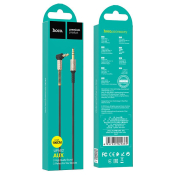 Кабель AUX HOCO UPA02 Jack3,5 - Jack3,5, M-M, 3х контактный, L-коннектор, 1,0м, черный