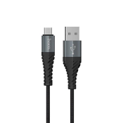 Кабель HOCO X38 MicroUSB, 2,1A, 1,0м, оплётка, чёрный