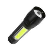 Фонарь Космос KocAc1011Lith (лит.аккум.0,6Ah) 1св/д XPE 3W + COB 1W, 140lm/70lm, MicroUSB, чёрный