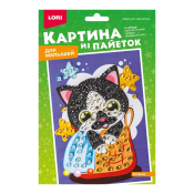 Мкс-026 Картина из пайеток "Котенок"