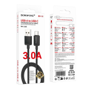 Кабель BOROFONE BX120 Type-C, 3,0A, 1,0м, в оплетке, чёрный Кабель BOROFONE BX120 Type-C, 3,0A, 1,0м, в оплетке, чёрный