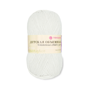 Детская объёмная (100% микрофибра) 100гр. 400м №001 белый 1