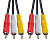 Кабель аудио PERFEO 3RCA - 3RCA, M-M, 1,0м, (R3102)