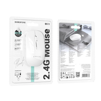 Мышь BOROFONE BG14, беспроводная, USB, 1000dpi, белая 2