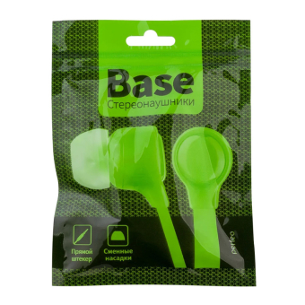 Наушники PERFEO Base внутриканальные, зелёные 2