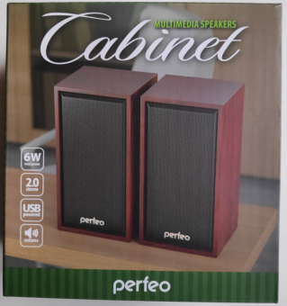 Колонки PERFEO PF-4388-WD Cabinet, 2x3W, махагон 1