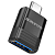Переходник (Адаптер) OTG USB - Type-C, F-M, BOROFONE (BV18), черный