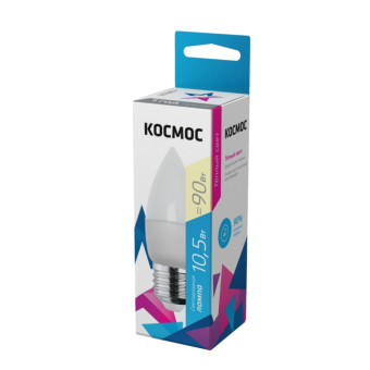 Лампа э/сб КОСМОС LED 10,5W/10W E27 3000К 840лм свеча 1