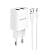 Адаптер BOROFONE BA53A 2 USB, 2,1A, с кабелем MicroUSB, белый