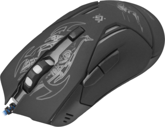 Мышь DEFENDER Bionic GM-250L, USB, 3200dpi, игровая, с подсветкой, 6 кнопок, черная 5