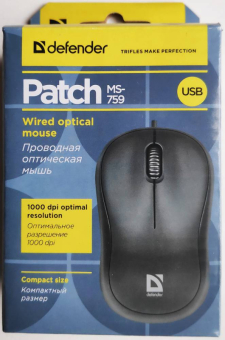 Мышь DEFENDER Patch MS-759, USB, 1000dpi, черная 4