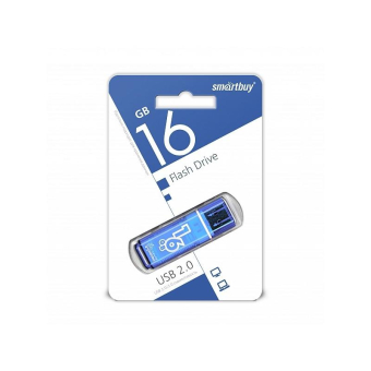 Флеш-карта SMARTBUY 16GB Glossy, USB 2.0, синяя 2