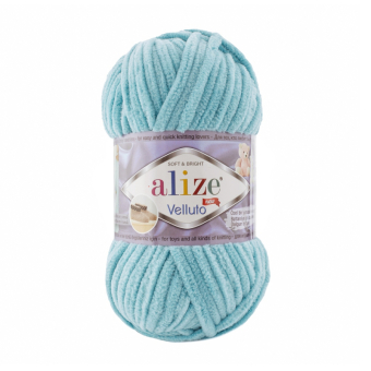 Velluto (100% микрополиэстер) 100г. 68м. №414 лазурный 1