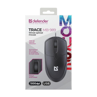 Мышь DEFENDER Trace MB-989, USB, 1000dpi, чёрная 3