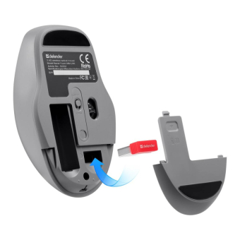 Мышь DEFENDER Feam MM-296, беспроводная, USB, 1600dpi, бесшумная, мятная 3