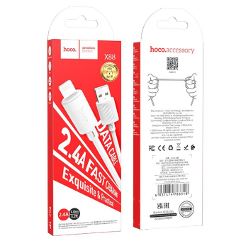 Кабель HOCO X88 Lightning, 1,0м, белый 2