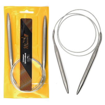 Спицы для вязания круговые на тросике Maxwell D=9,0мм, 100см, металл 1
