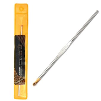 Крючок для вязания Maxwell 3,0мм, 12 см, никель, с золотой головкой MAXW7283