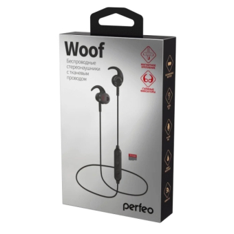 Наушники PERFEO WOOF Bluetooth, беспроводные, внутриканальные, с микрофоном, черные 2