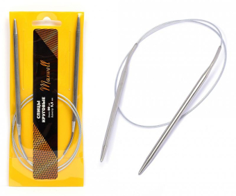 Спицы для вязания круговые на тросиках Maxwell D=5,5мм, 80см, металл 1