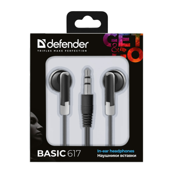 Наушники DEFENDER Basic 617 внутриканальные, черные 2