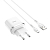 Адаптер HOCO  C12Q USB, 3,0A, 18W, с кабелем MicroUSB, QC3.0, белый