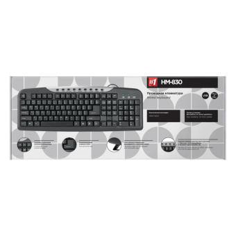 Клавиатура DEFENDER HM-830, мультимедийная, USB, чёрная 2