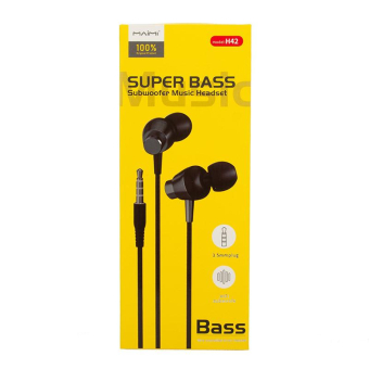 Наушники MAIMI H42, внутриканальные, с микрофоном, графит 1