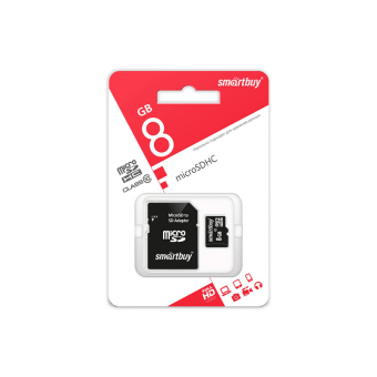 Карта памяти SMARTBUY  8GB MicrоSD + адаптер, Class 10 2
