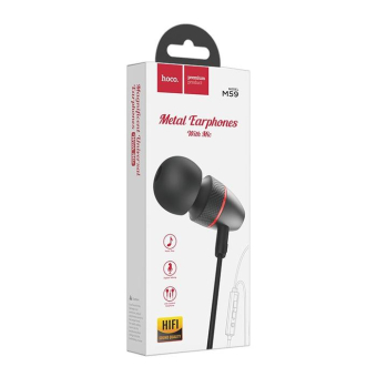 Наушники HOCO M59, внутриканальные, с микрофоном, чёрные 2