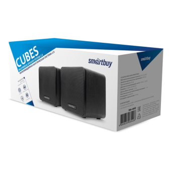 Колонки SMARTBUY SBA-4650 Cubes 2x3W, USB, дерево, чёрные 2