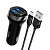 АЗУ HOCO Z40 2 USB, 2,4A, с кабелем MicroUSB, с подсветкой, чёрный