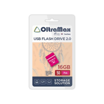 Флеш-карта OLTRAMAX 16GB 50, Mini, USB 2.0, розовая 1